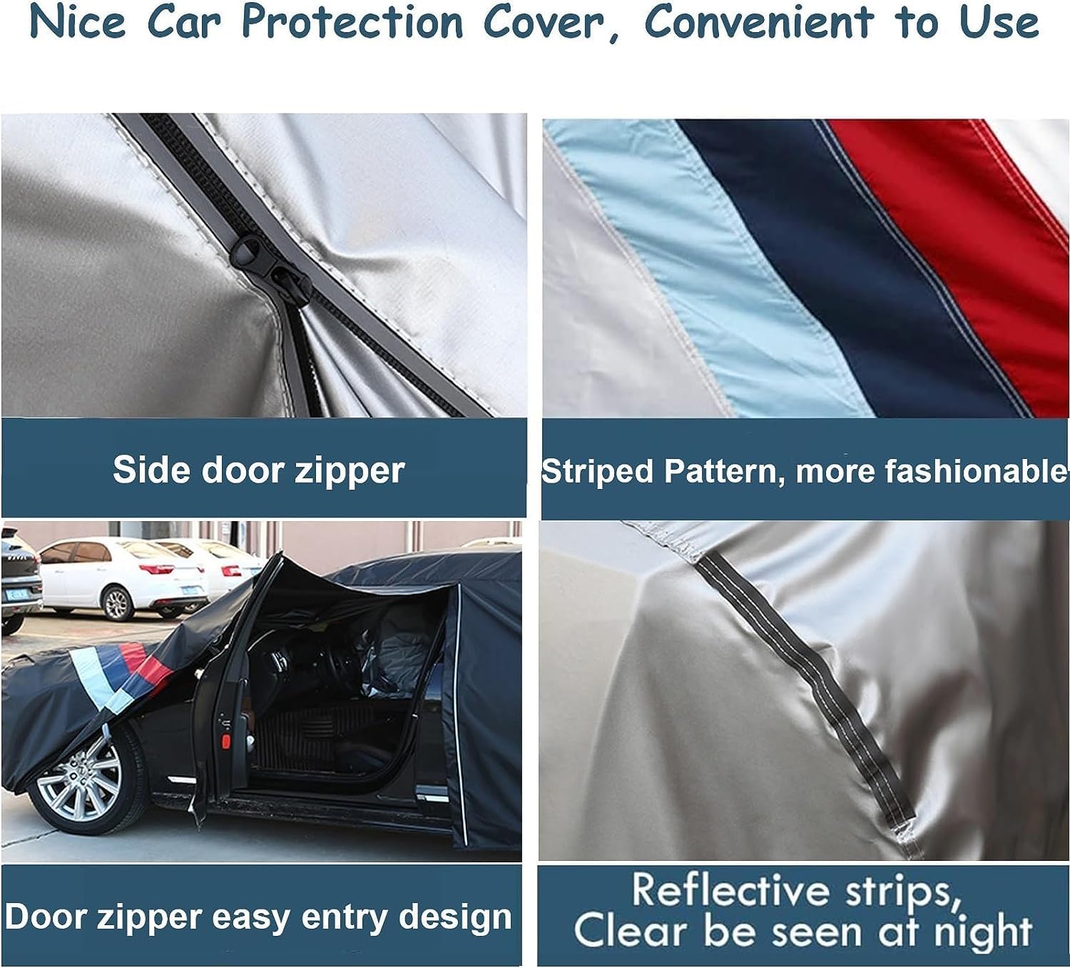 Funda impermeable para automóvil compatible con Audi Q2Q3Q4Q5Q6Q7Q8, para todo tipo de clima, impermeable, transpirable, grande, con cremallera,