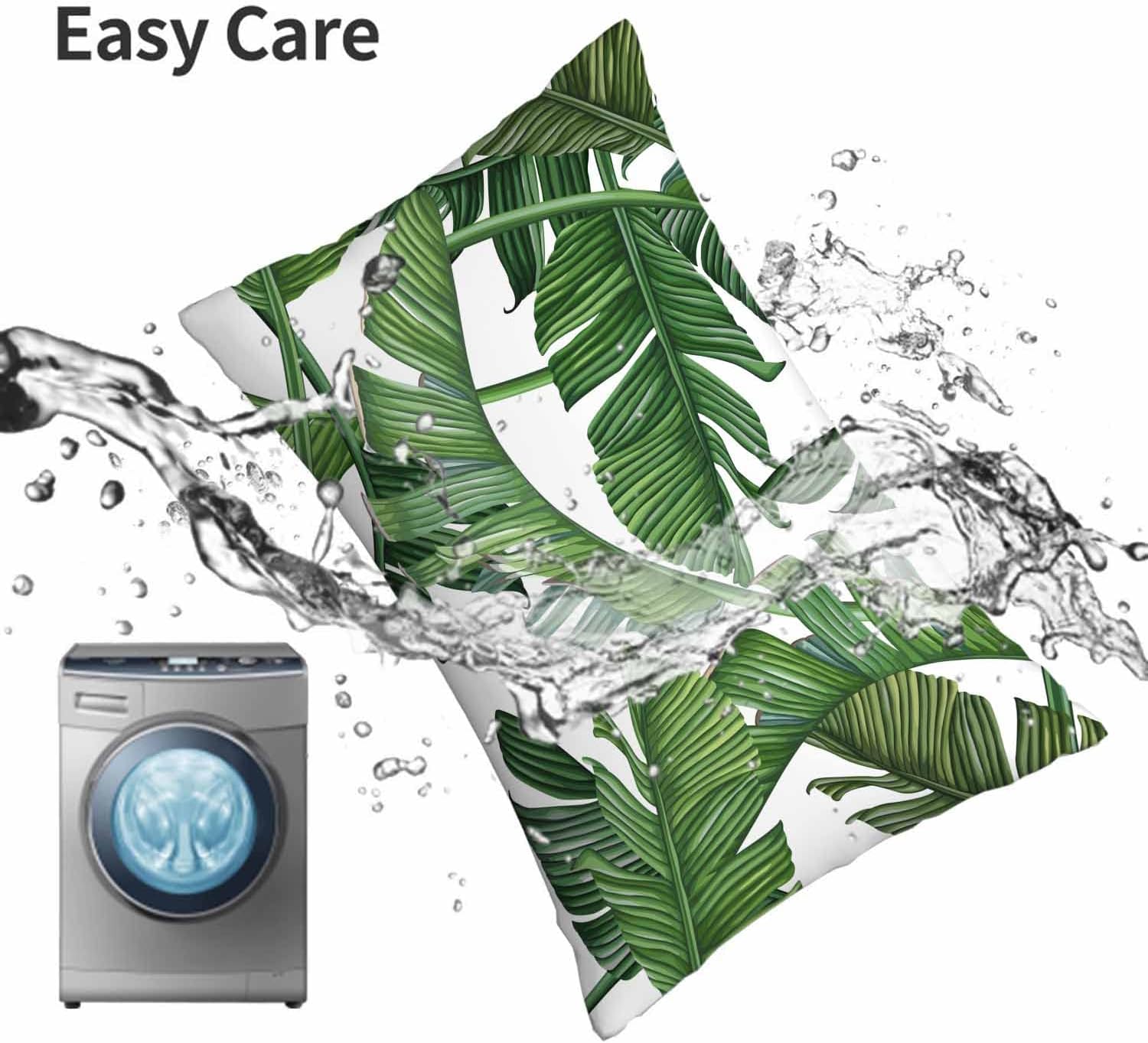 Funda de almohada con hojas de palma, jungla densa, funda de cojín decorativa para el hogar, rectangular, 20 x 30 pulgadas, fundas de almohada