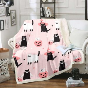 Erosebridal Manta de felpa con diseño de gatos fantasmas y fantasmas para niños, 40 x 50 pulgadas, regalo para niñas y adolescentes, manta sherpa de Erosebridal Manta de felpa con diseño de gatos fantasmas y fantasmas para niños, 40 x 50 pulgadas, regalo para niñas y adolescentes, manta sherpa de