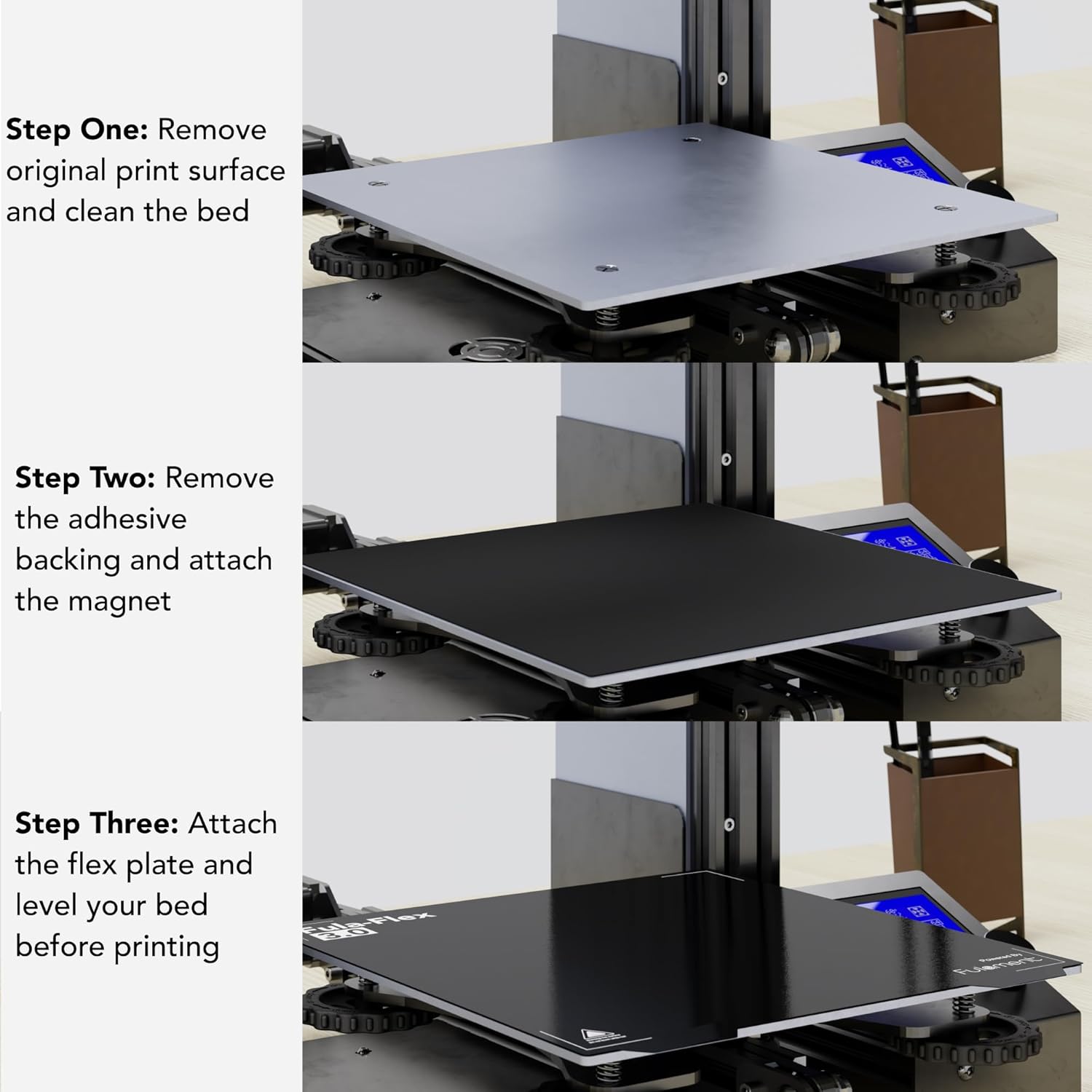 Fula-Flex texturizado PEI PRO – 40% mejor adherencia que PEI – Artillery Sidewinder X1  X2, Creality CR-10  S Flex Plate Hoja de construcción
