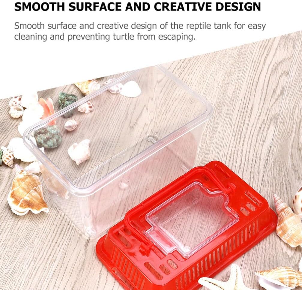POPETPOP Cuencos de plástico para peces, 5 unidades, pequeño hábitat mundial, portátil, tanque de plástico transparente, caja de acuarios, caja de