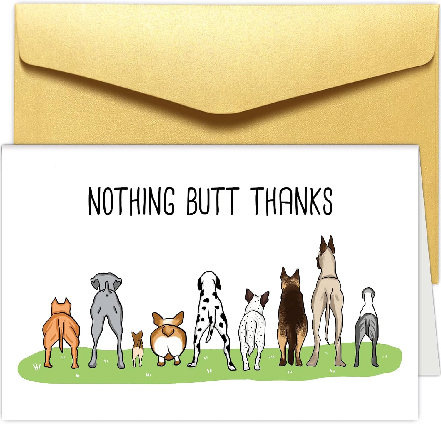 Divertida tarjeta de agradecimiento para él y ella, linda tarjeta de agradecimiento de perro, tarjeta de felicitación de agradecimiento para amigo,