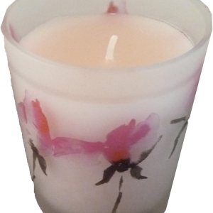 SIA USA Vela de rosa de moda casera en maceta floral pintada SIA USA Vela de rosa de moda casera en maceta floral pintada