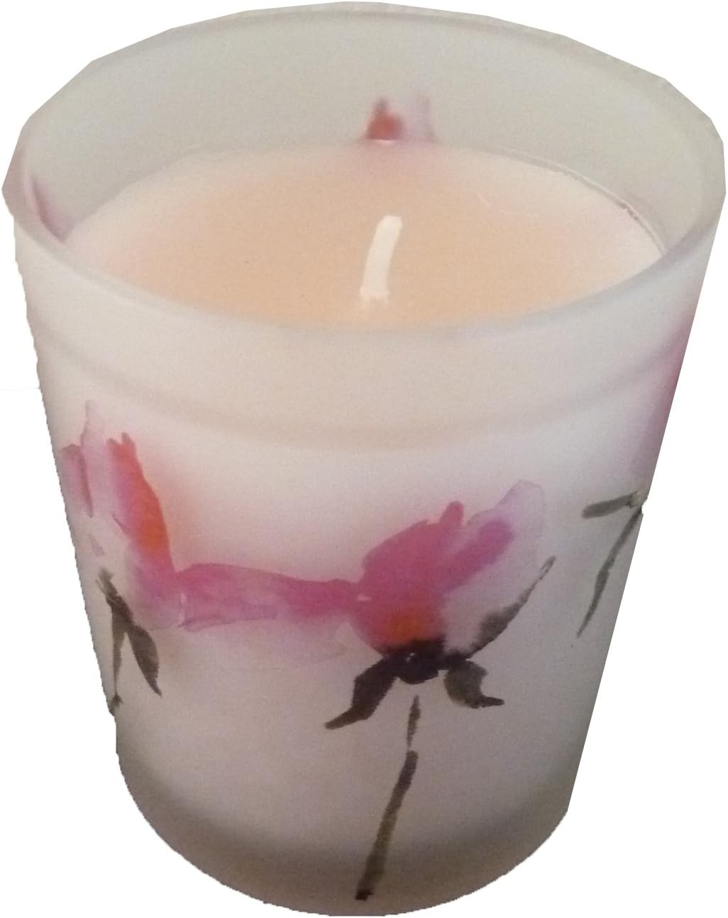 SIA USA Vela de rosa de moda casera en maceta floral pintada