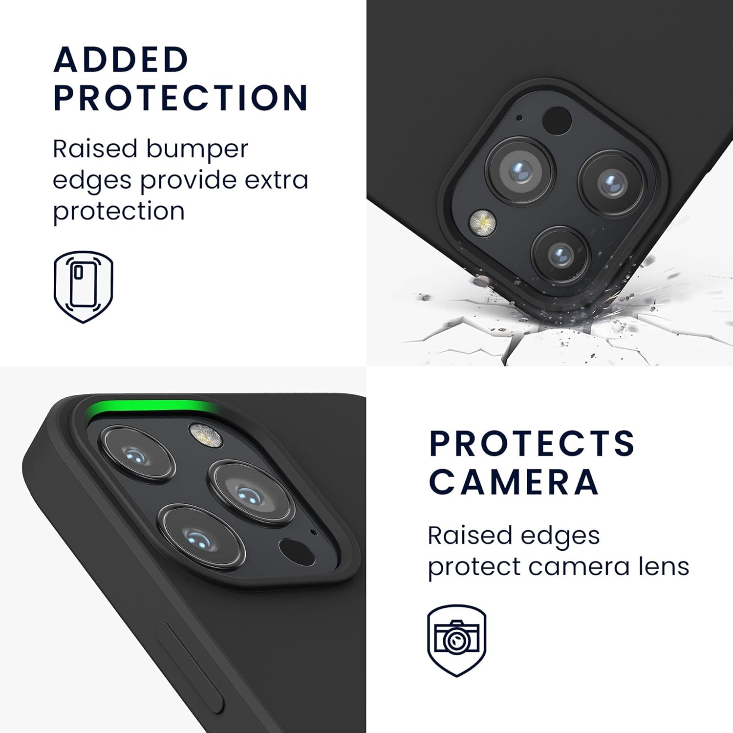 kwmobile Funda compatible con Apple iPhone 13 Pro Max – Funda protectora delgada de silicona TPU – Negro mate