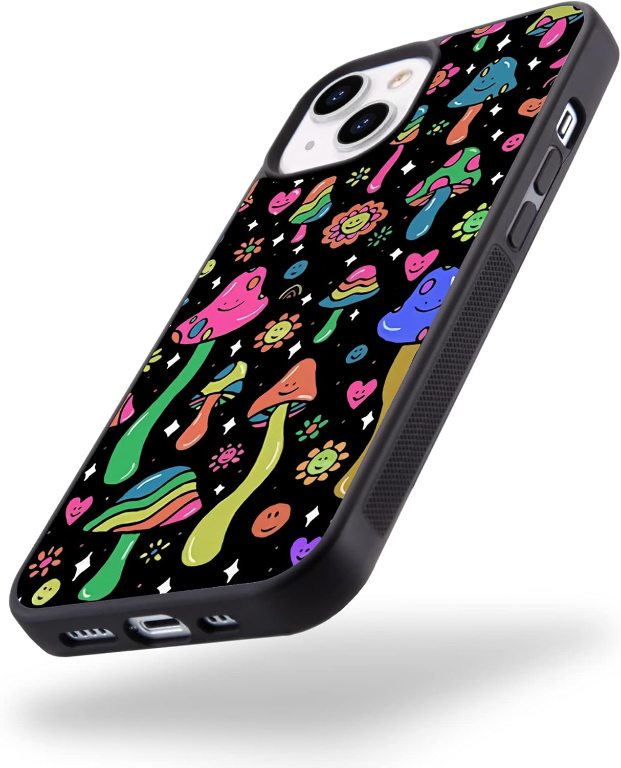 Linda funda de teléfono Mushroon para iPhone 12iPhone 12 Pro, funda de hongos TPU a prueba de golpes, funda protectora femenina para teléfono con