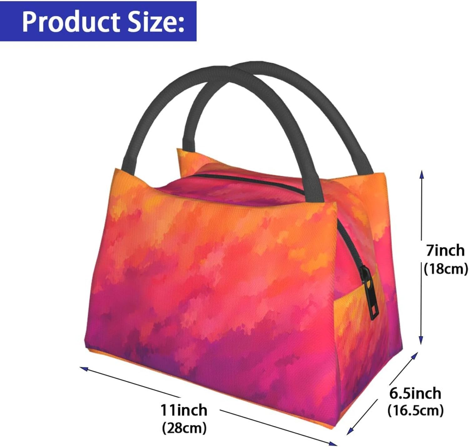 Fubido Perfect Day Theme, bolsa de almuerzo reutilizable para mujeres y hombres, diseño de lunares de la Torre Eiffel, simple bolsa de almuerzo