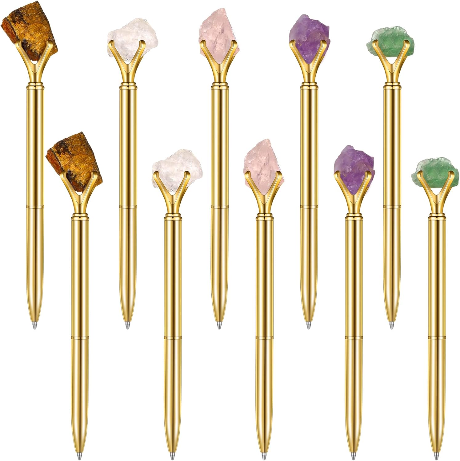 Glenmal 10 bolígrafos de cristal, inspiradores, bolígrafos de diamantes de fantasía, bolígrafos de tinta negra, bolígrafos de metal con diamantes