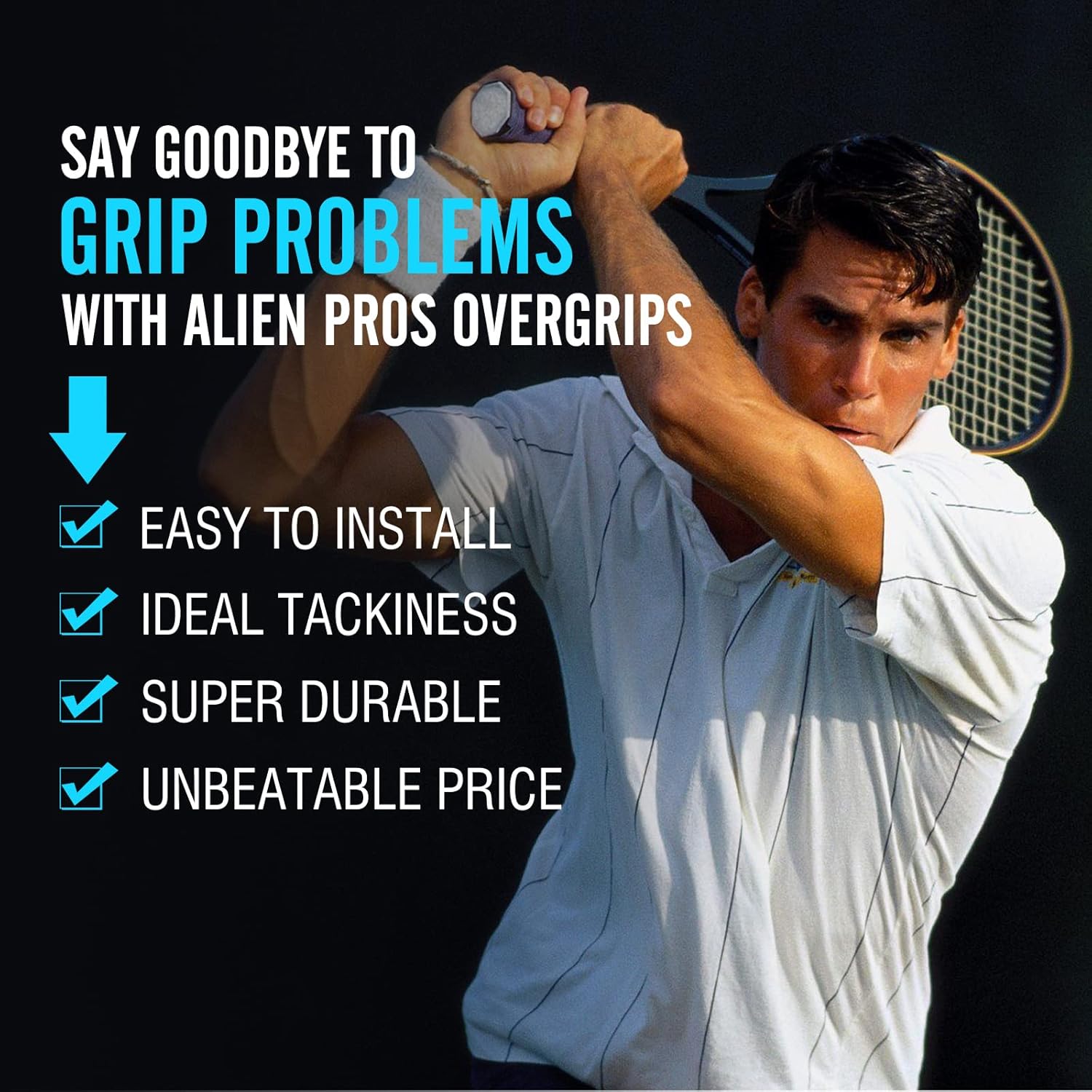 Cinta de agarre para raquetas de tenis, paquete de 6, 12 o 30 unidades, cinta de agarre para raqueta que se mantiene seca y absorbe el sudor con