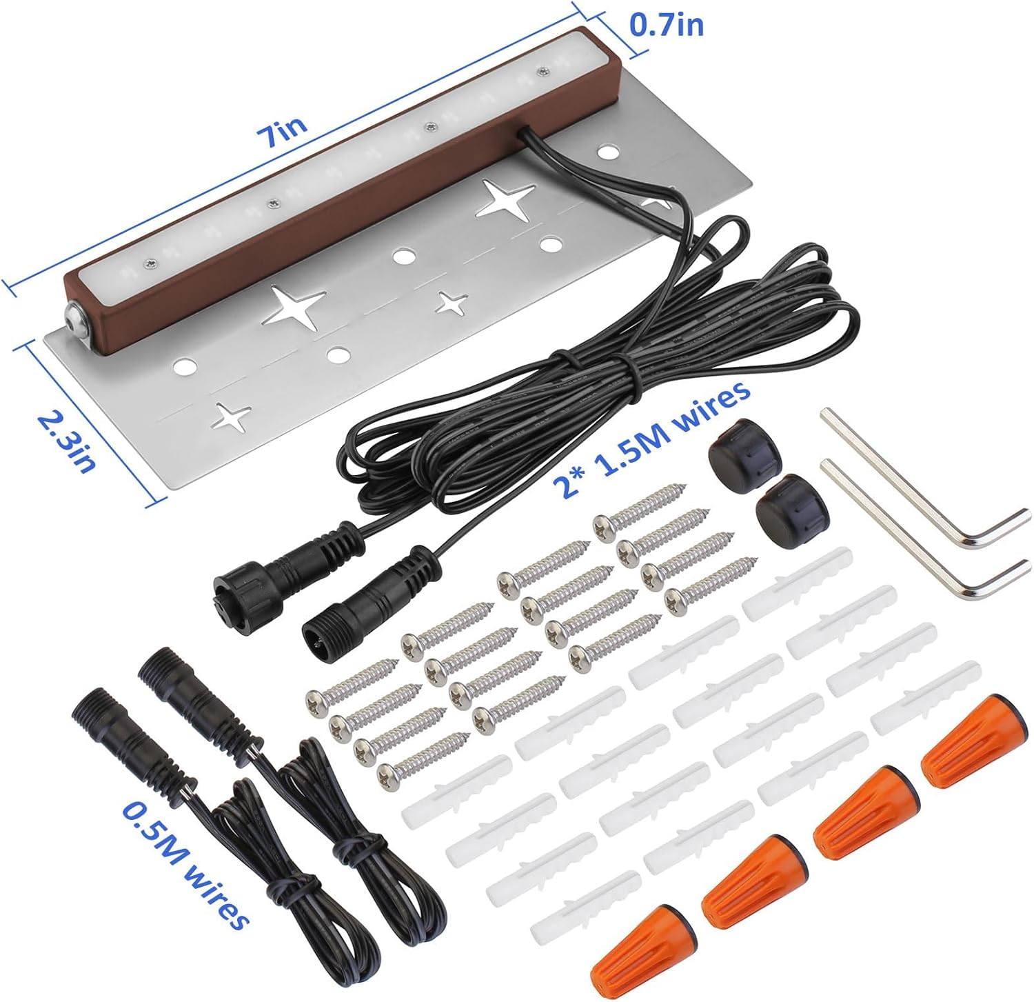 Iluminación LED clásica de 7 pulgadas, luces de pared, iluminación de paisaje, luces de paisaje de bajo voltaje de 12-36 V, luz dorada suave de 2400