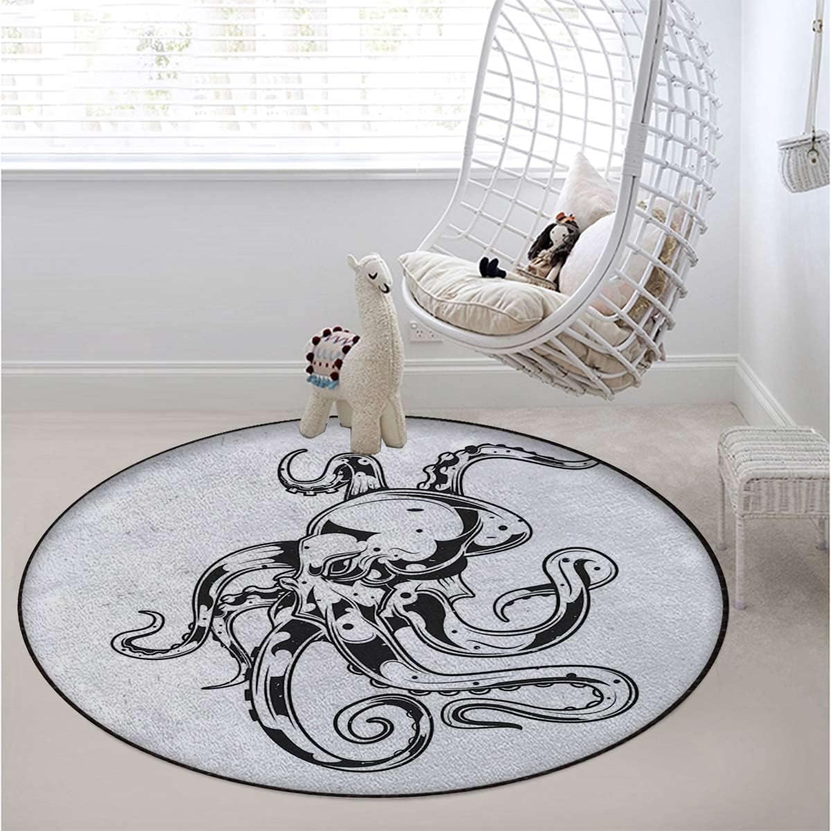 Kraken – Tapete para silla de piso de madera dura, con cancelación de ruido, tapete redondo antideslizante para silla de oficina, para el hogar,