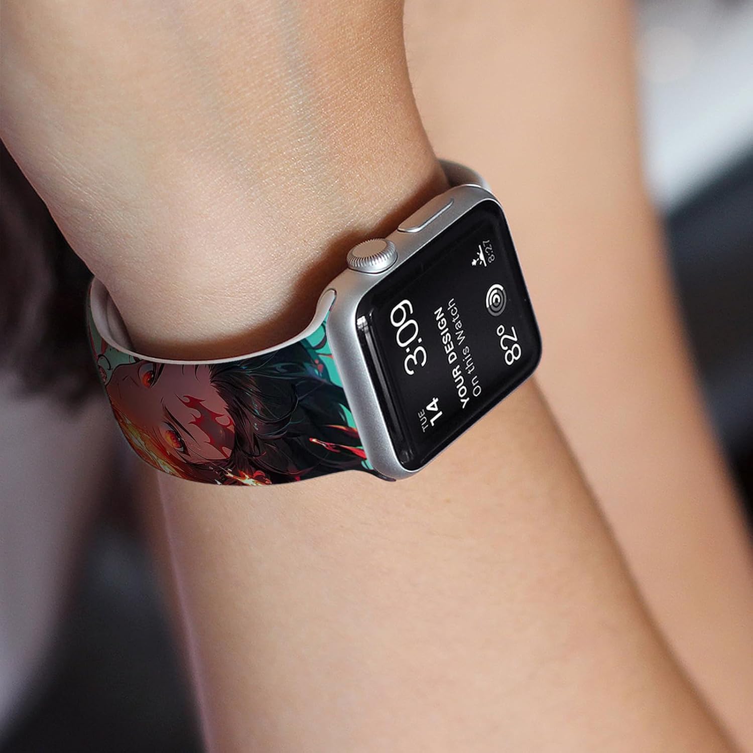 Correa de anime compatible con Apple Watch Band de 1.496 pulgadas1.575 pulgadas1.614 pulgadas1.654 pulgadas1.732 pulgadas1.772 pulgadas, bandas
