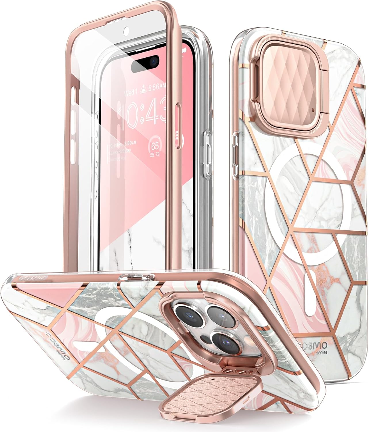 i-Blason Cosmo Mag – Funda para iPhone 15 Pro con soporte para cámara, compatible con MagSafe Funda protectora delgada y elegante de cuerpo completo