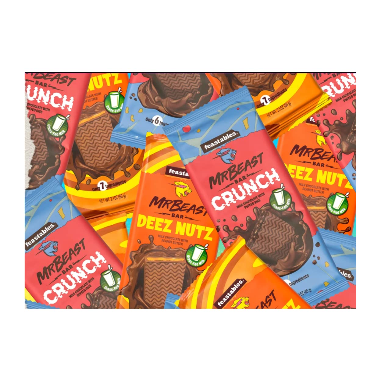 Feastables Mr Beast Bar Crunch & Deez Nutz Combo, 0.04 oz