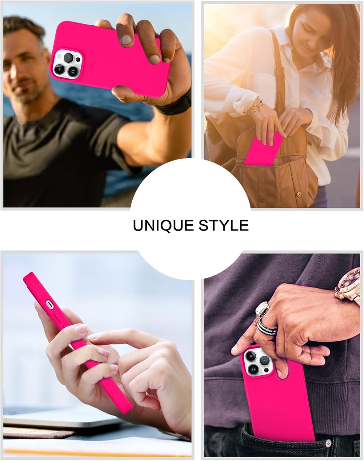 GaoBao Funda para iPhone 13 Pro Max, funda de silicona suave de goma, forro de microfibra, parte trasera dura, a prueba de golpes, funda protectora