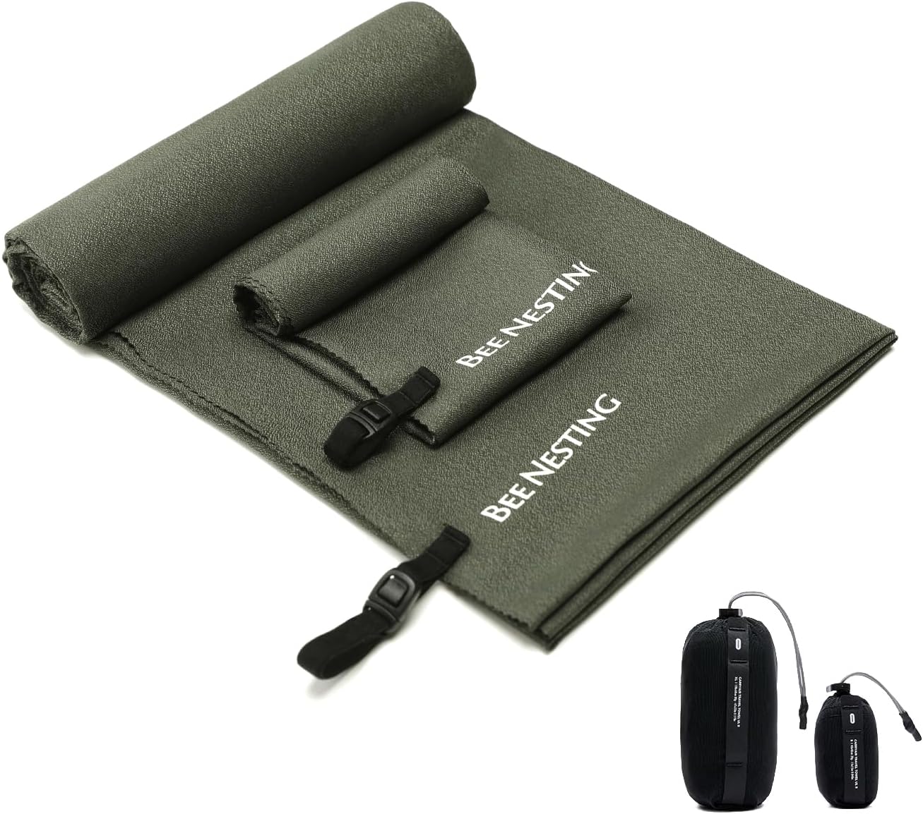 Toalla ultraligera de secado rápido, toallas de microfibra de secado rápido con bolsillo compacto plegable para toalla de viaje, toallas de playa de