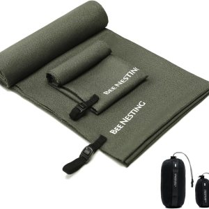 Toalla ultraligera de secado rápido, toallas de microfibra de secado rápido con bolsillo compacto plegable para toalla de viaje, toallas de playa de Toalla ultraligera de secado rápido, toallas de microfibra de secado rápido con bolsillo compacto plegable para toalla de viaje, toallas de playa de