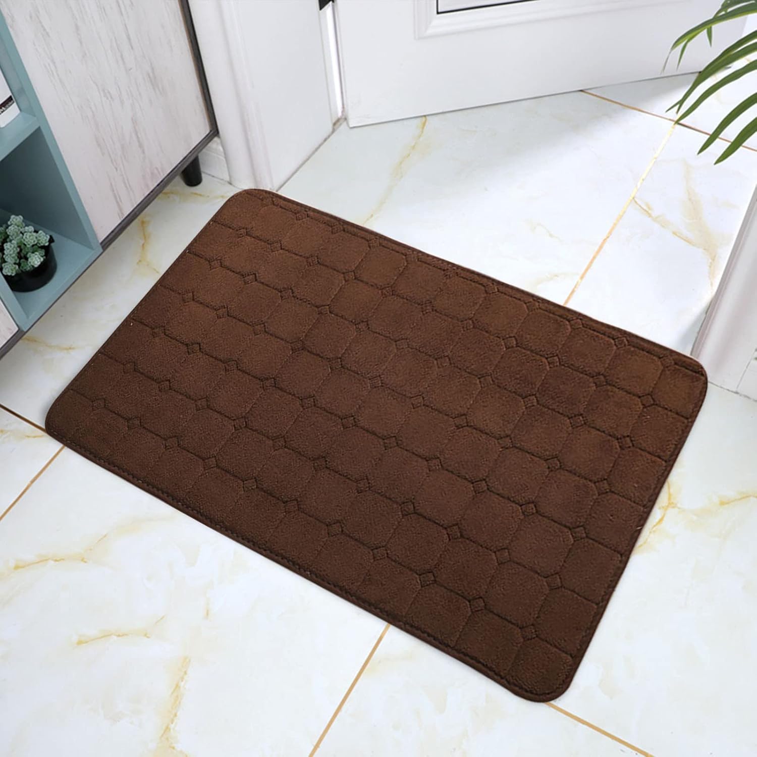 Scceatti Alfombras de baño de 20 x 13 pulgadas, alfombras de baño de medio círculo, suaves, antideslizantes, absorbentes, de secado rápido,