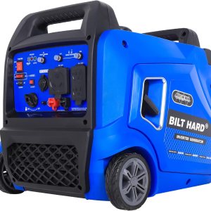 BILT HARD Generador de 5500 vatios, generador inversor silencioso portátil con arranque eléctrico, 120 V NEMA 5-20R, NEMA TT-30R y salida de 12 V BILT HARD Generador de 5500 vatios, generador inversor silencioso portátil con arranque eléctrico, 120 V NEMA 5-20R, NEMA TT-30R y salida de 12 V