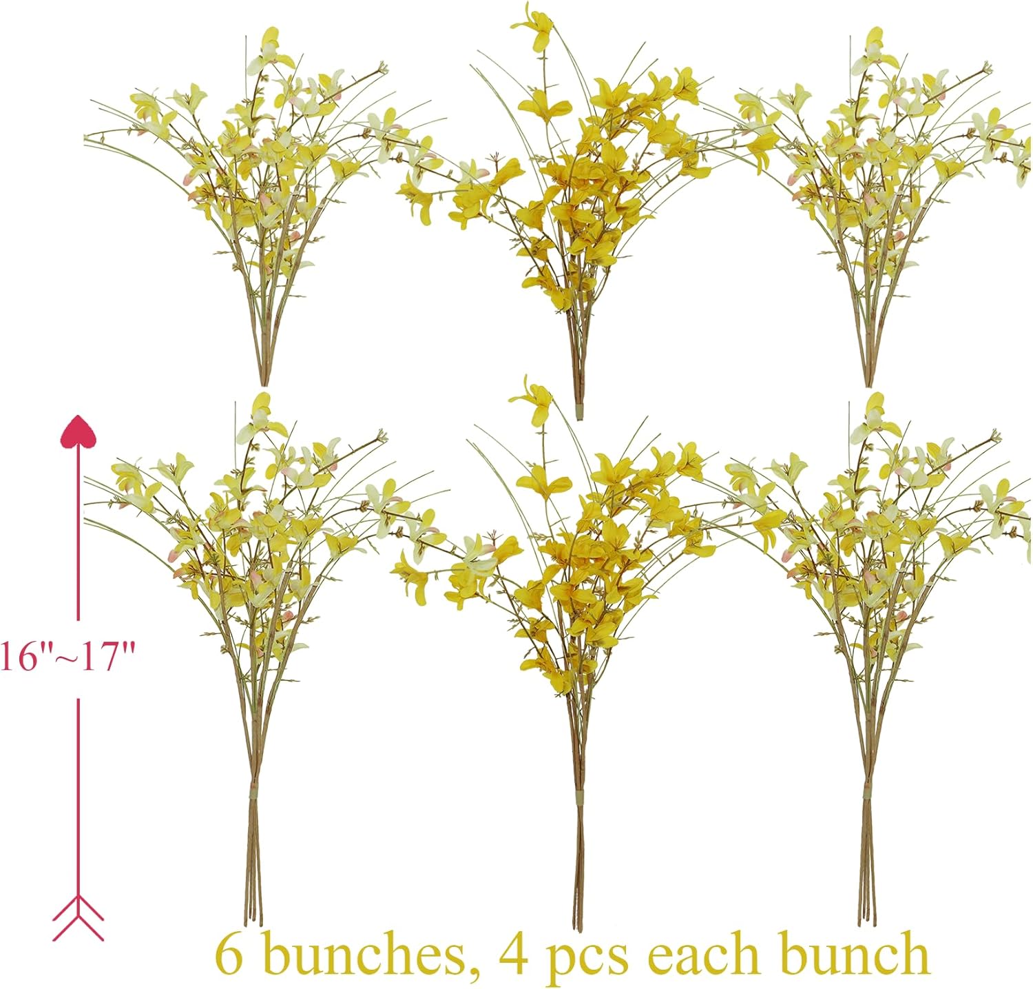 BINFEN Ramos de flores silvestres de seda artificial para primavera y verano, de 16 pulgadas, para manualidades o jarrones, decoración rústica de