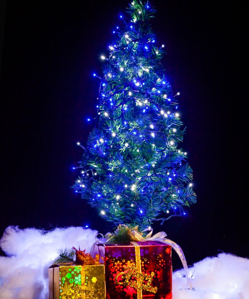 WISD Guirnalda de luces de Navidad de 400 luces LED de 75 pies para interiores y exteriores, luces decorativas con enchufe para árbol de Navidad,