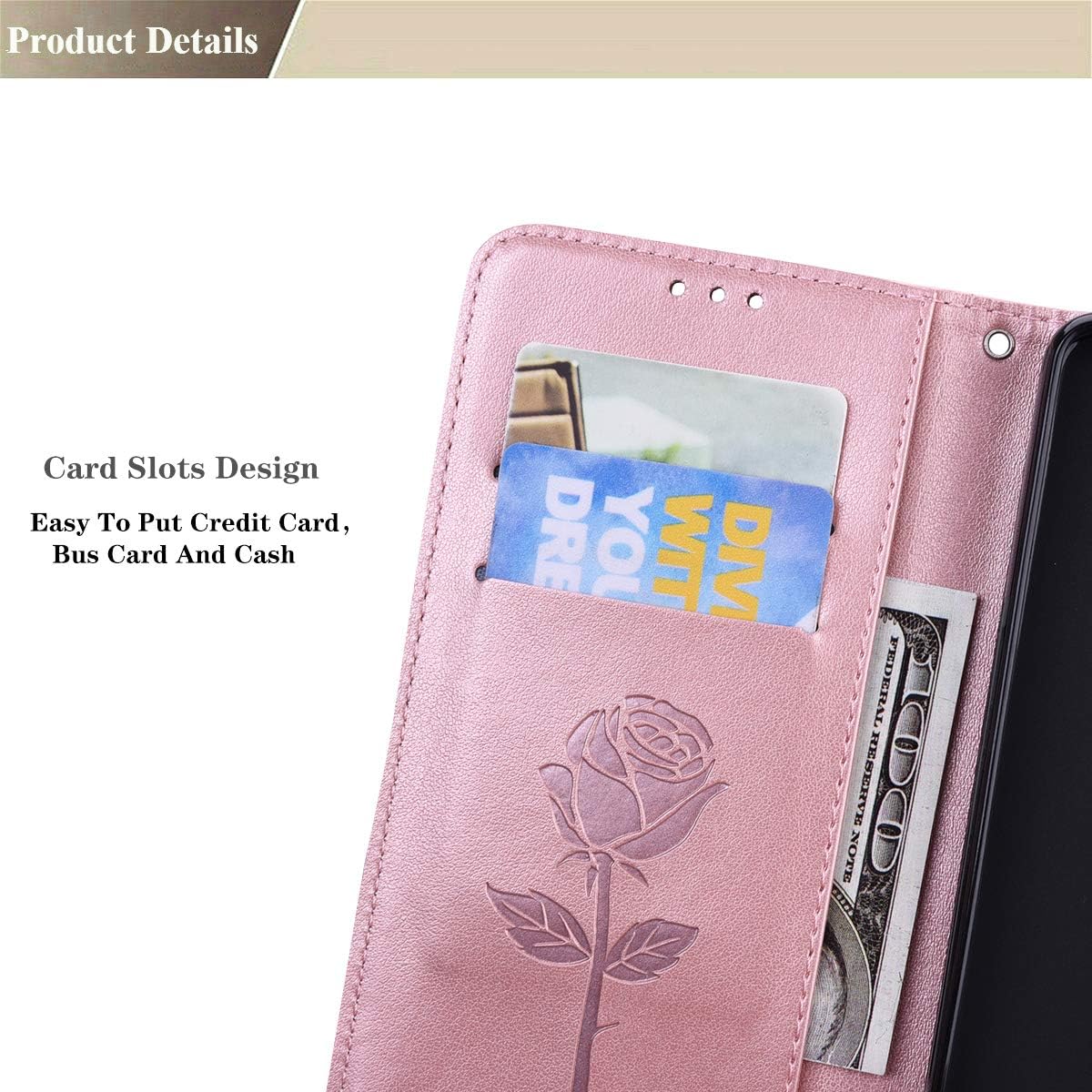 Funda para iPhone 11 Pro Max con tarjetero, iPhone 11 Pro Max, funda tipo cartera para mujeres y niñas, de piel sintética, magnética, compatible con