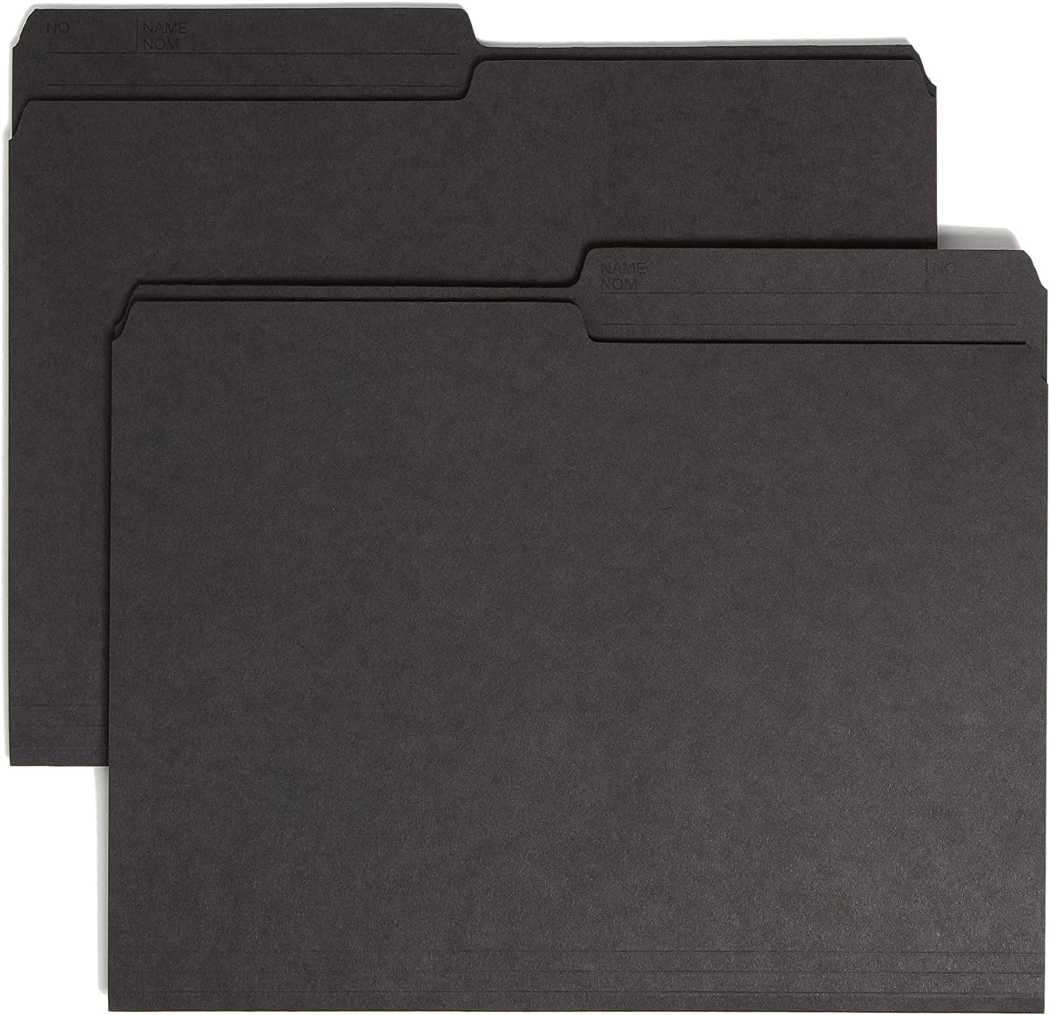 Smead Carpeta de archivos reversible, pestaña impresa de 12 corte, tamaño carta, negro, 100 por caja (10364)