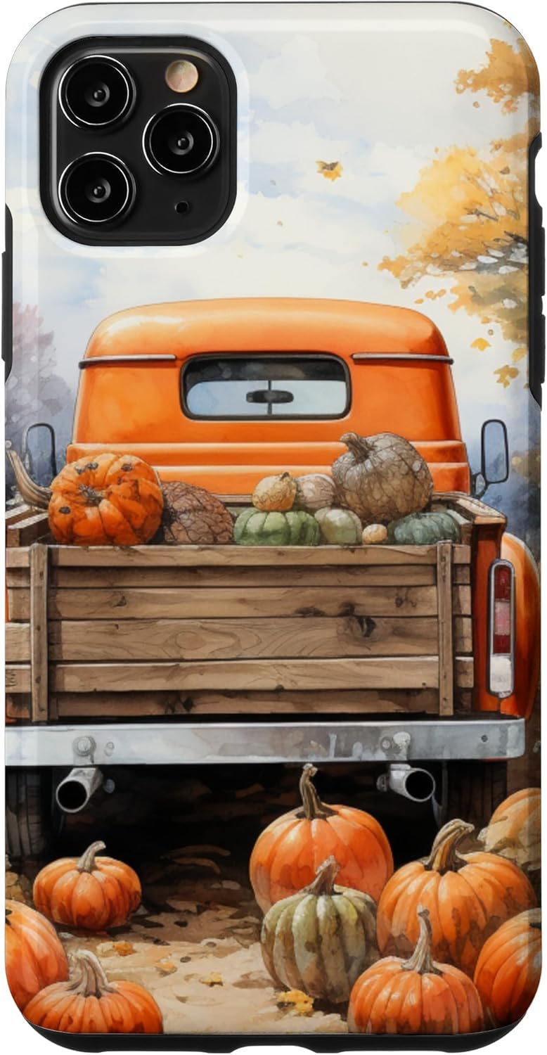 Funda para iPhone 11 Pro Max Vintage Pumpkin Truck