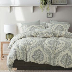 PERHOM Funda de edredón Queen  Funda de edredón de 3 piezas de cachemira damasco tamaño Queen, juego de funda de edredón 100% algodón, ultra suave y PERHOM Funda de edredón Queen  Funda de edredón de 3 piezas de cachemira damasco tamaño Queen, juego de funda de edredón 100% algodón, ultra suave y