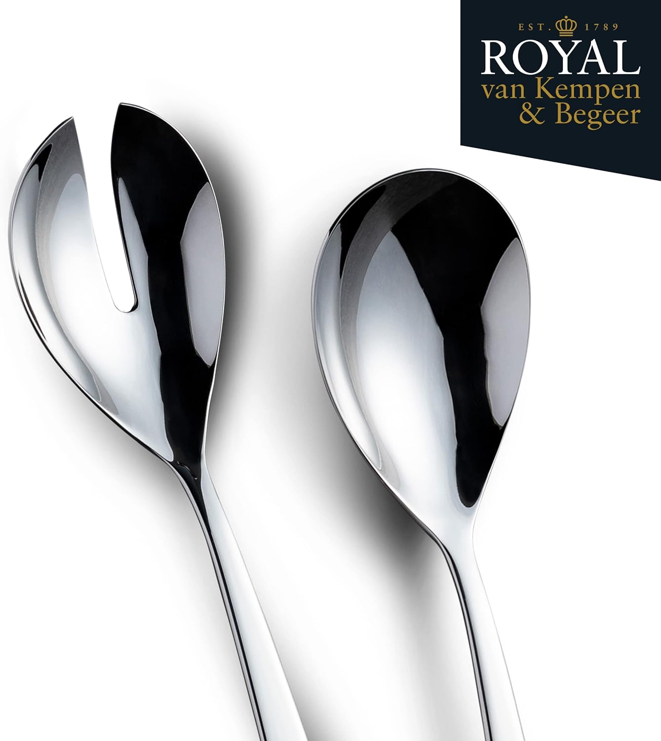 Royal van Kempen & Begeer Royal – Juego de servir (2 piezas) cuchara de ensalada + tenedor, 2 piezas, acabado de espejo