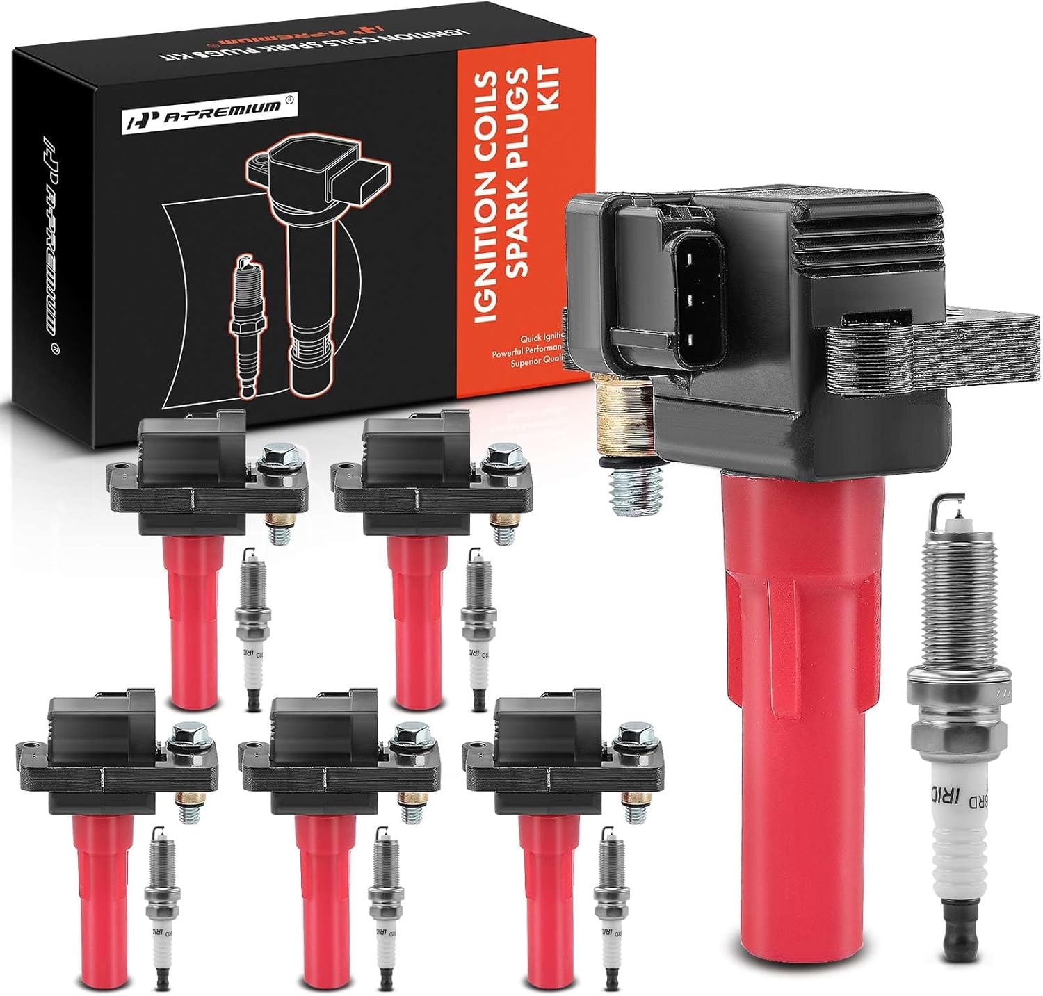 A-Premium Bobinas de encendido y bujías compatibles con Subaru Outback 2001-2009, Legacy 2008-2009, Tribeca 2008-2009, B9 Tribeca 2006-2007, 3.0L