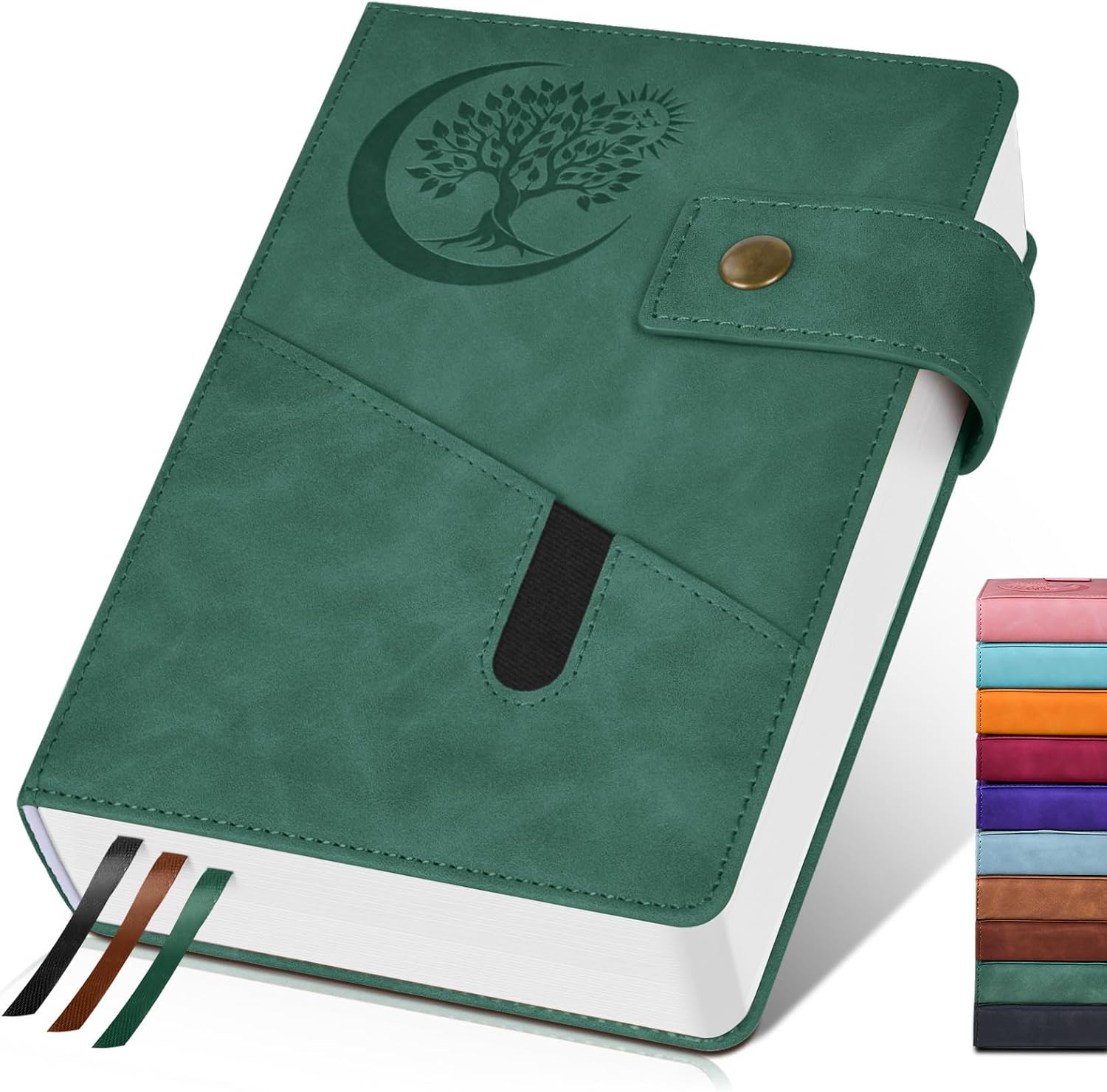 Cuaderno de diario con forro grueso de 365 páginas para hombres y mujeres, diarios grandes de cuero A4 para escribir, cuadernos de tapa dura para el