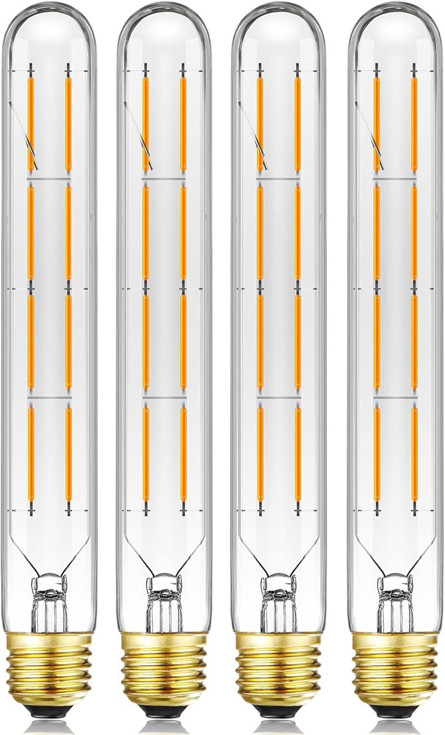 Leools Bombillas LED largas T10 de 8 W, bombilla tubular regulable E26, equivalente a 75 vatios, bombilla de filamento LED vintage estilo Edison