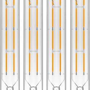 Leools Bombillas LED largas T10 de 8 W, bombilla tubular regulable E26, equivalente a 75 vatios, bombilla de filamento LED vintage estilo Edison Leools Bombillas LED largas T10 de 8 W, bombilla tubular regulable E26, equivalente a 75 vatios, bombilla de filamento LED vintage estilo Edison