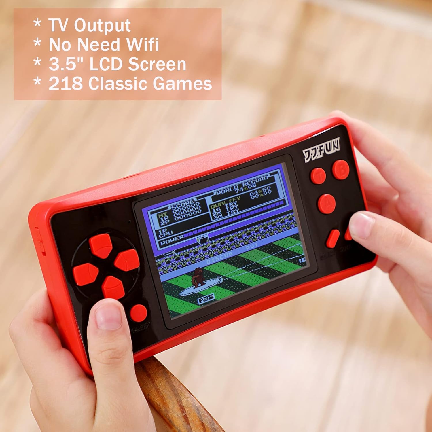 Consola de juegos de mano portátil Haopapa Retro Plus, reproductor de videojuegos integrado con 218 juegos clásicos, LCD de 3.5 pulgadas, gran