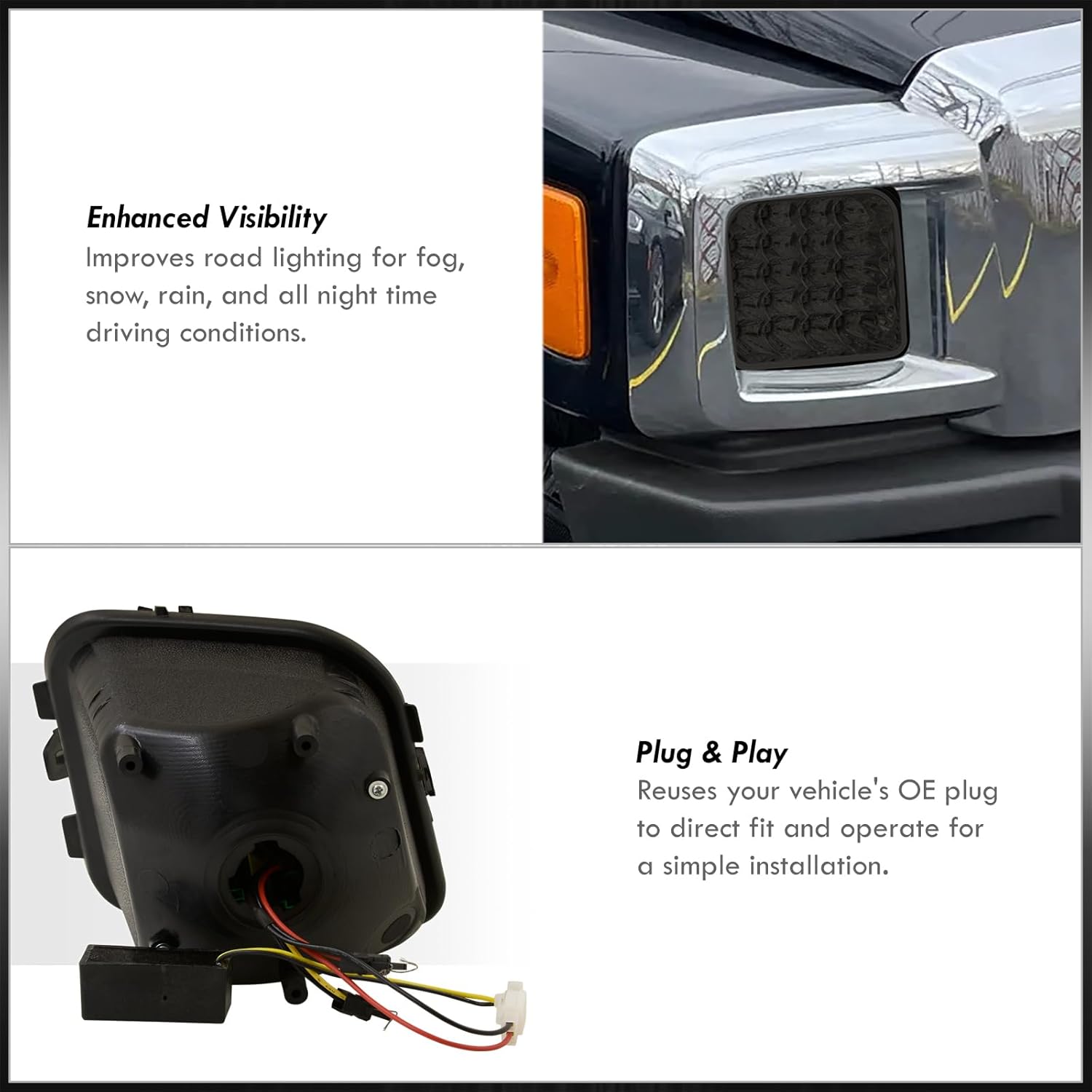 AJP Distributors Lentes ahumadas LED ámbar intermitentes luces parachoques esquina estacionamiento lámparas conjunto conjunto izquierda derecha