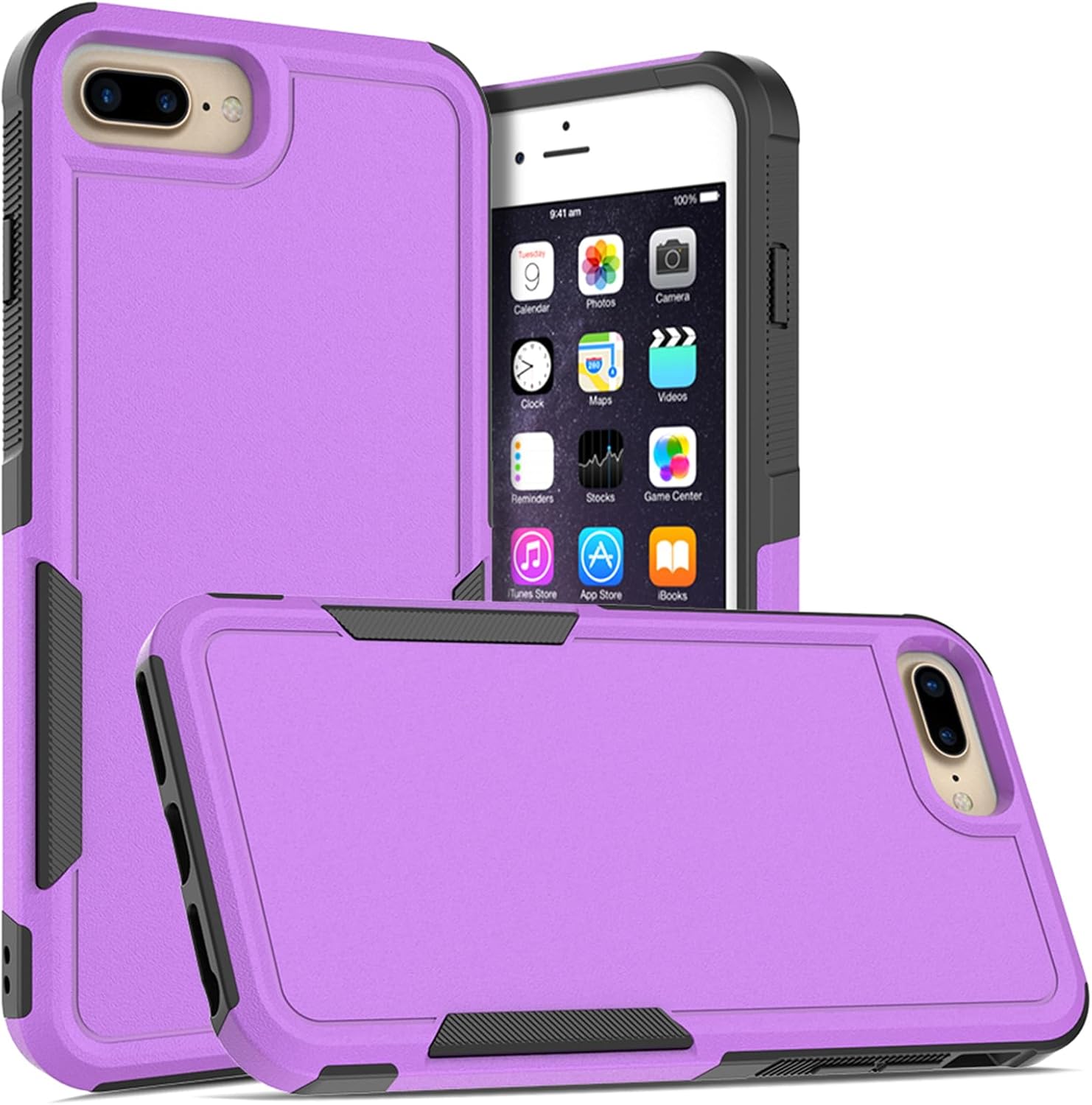 Funda para iPhone 8 PlusiPhone 7 PlusiPhone 6 Plus funda protectora de doble capa resistente para teléfono celular, a prueba de golpes, resistente,