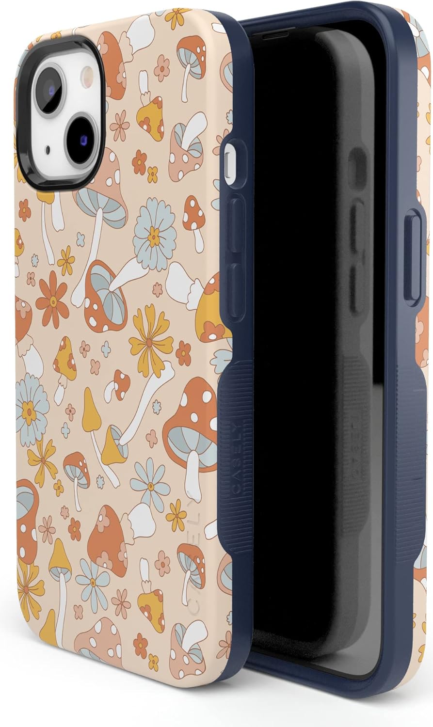 Casely Funda para iPhone 13  Magia de hongos  Floral retro  Compatible con MagSafe