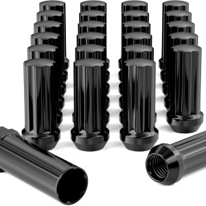 EZISOE Tuercas de rueda de 0.551 in x 2.0, 24 piezas+1 pieza de enchufe M14x2 rosca negra XL Tuercas de repuesto para 2003-2014 F150 Expedition EZISOE Tuercas de rueda de 0.551 in x 2.0, 24 piezas+1 pieza de enchufe M14x2 rosca negra XL Tuercas de repuesto para 2003-2014 F150 Expedition