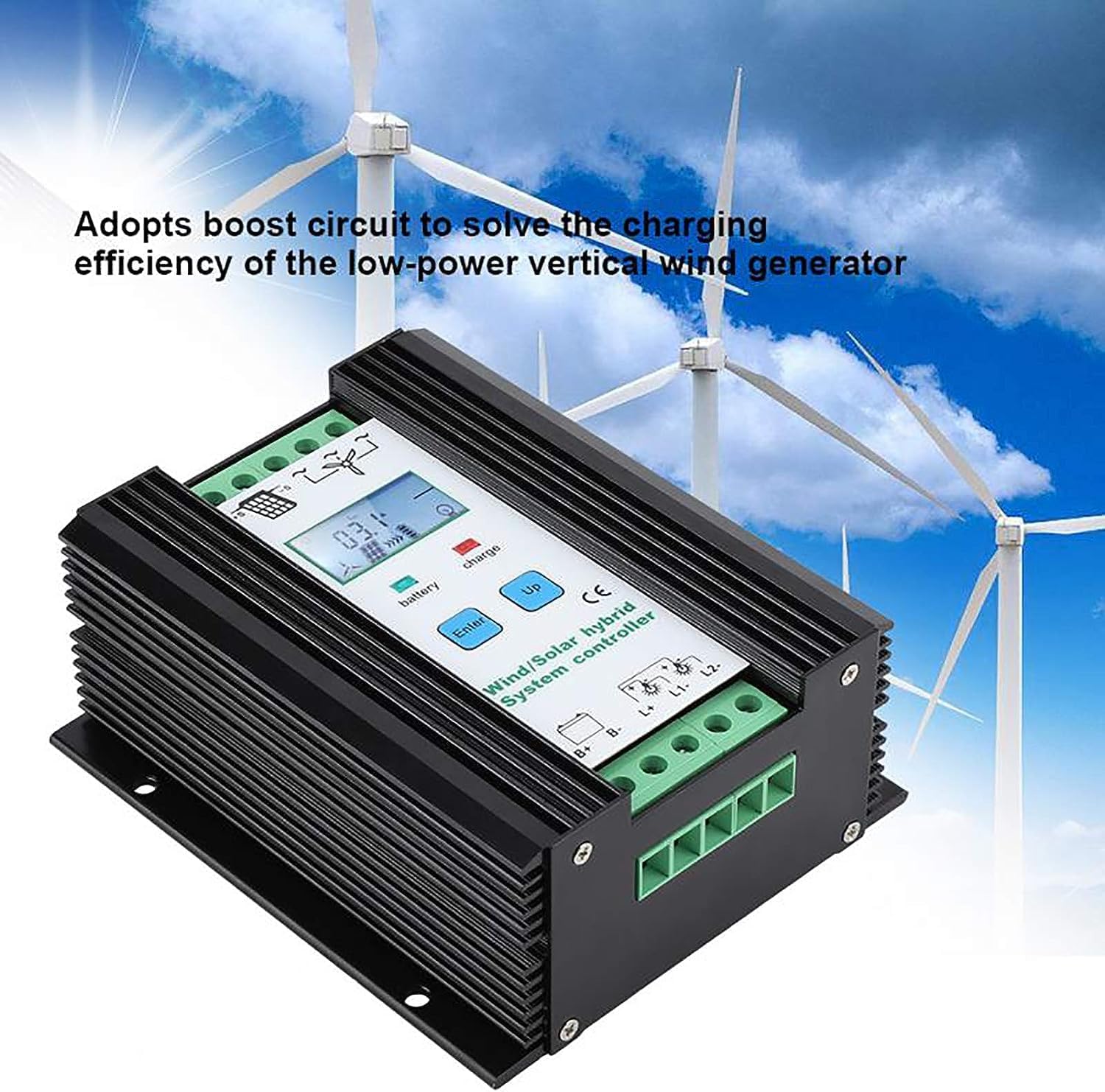 CHRISK Controlador híbrido solar eólico de 9000 W PWM eólico controlador híbrido de energía solar controlador digital inteligente regulador de carga