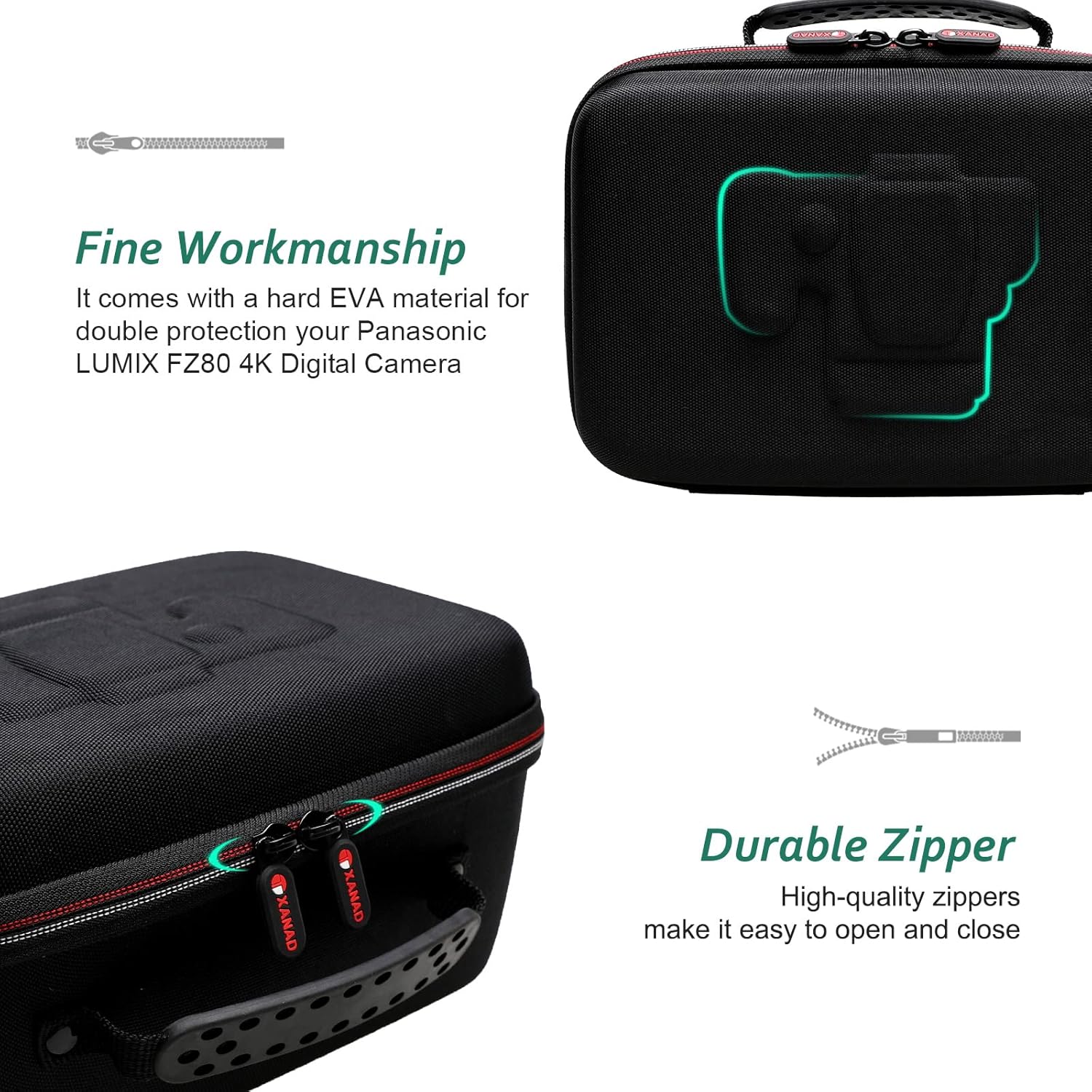 XANAD Funda rígida para Canon EOS R8  R6 FullEOS R6 Mark IIEOS M6  M50 y Panasonic LUMIX FZ80  DMC-G7  DMC-G85  LUMIX G7 compatible con marcas como