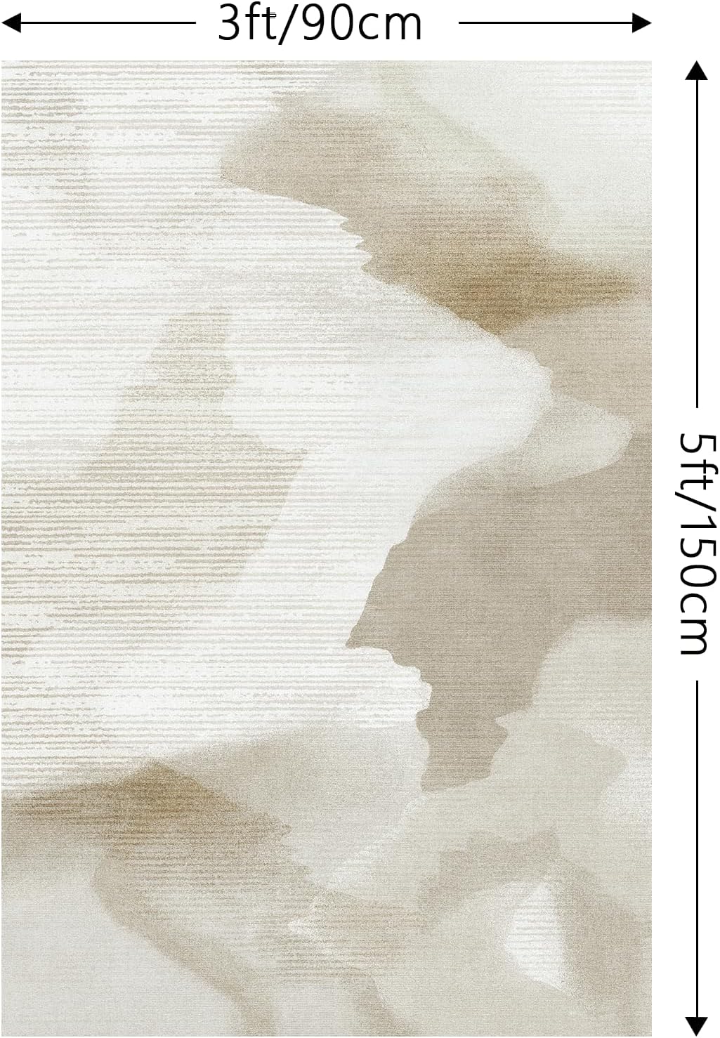 Eroyat Alfombra abstracta delgada, antideslizante de 3 x 5 pies, alfombra para sala de estar, dormitorio, entrada interior, cocina, alfombra para