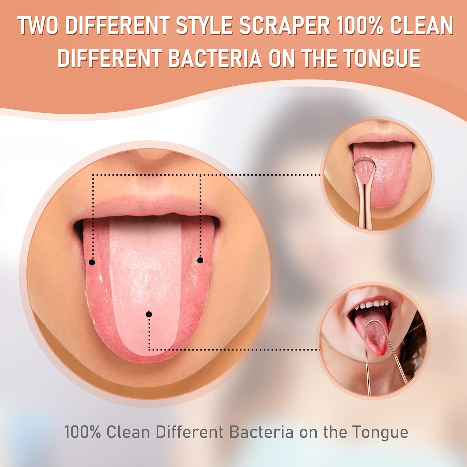 Paquete de 4 raspadores de lengua, paquete de sellos higiénicos, profesional para eliminar el mal aliento, raspadores de lengua de acero inoxidable,
