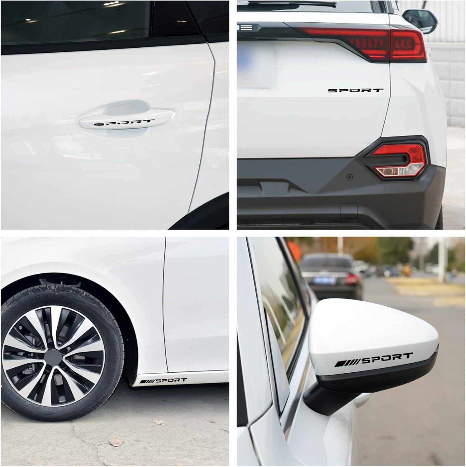 TOMALL 8 calcomanías reflectantes de emblema deportivo para ruedas de automóvil, llantas, cubos, carreras de automóviles, rendimiento deportivo,