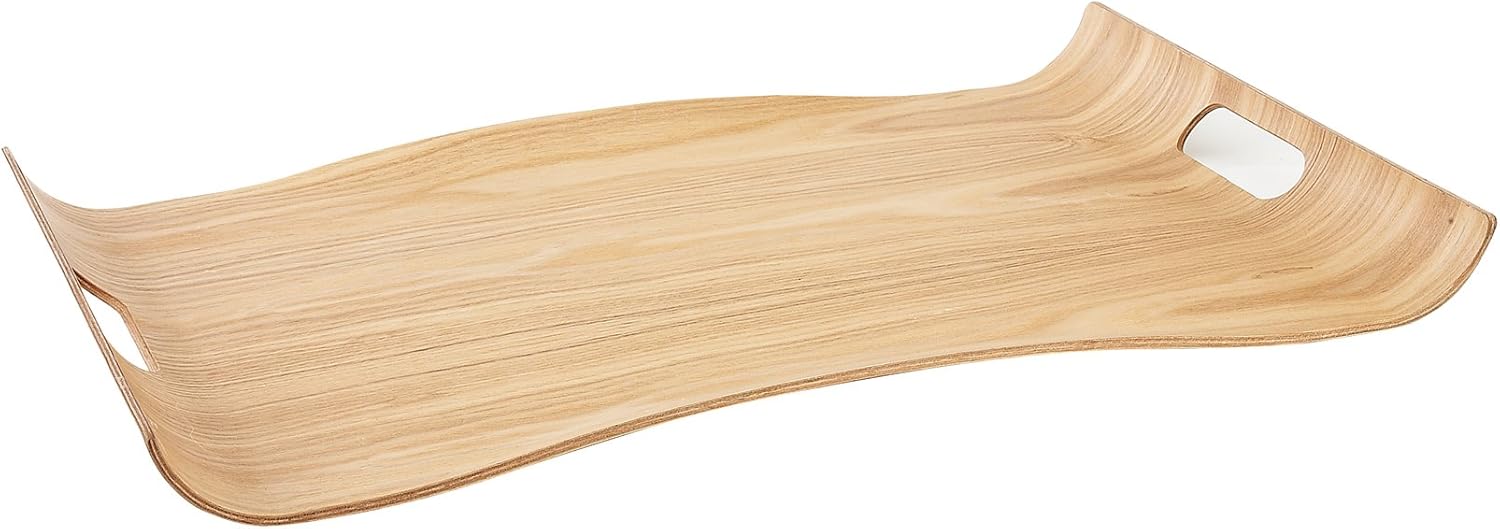 IMPULSE! Bergen Willow Wood desayuno en bandeja de cama, escritorio de regazo, bandeja de servir, escritorio de cama (bronceado natural)