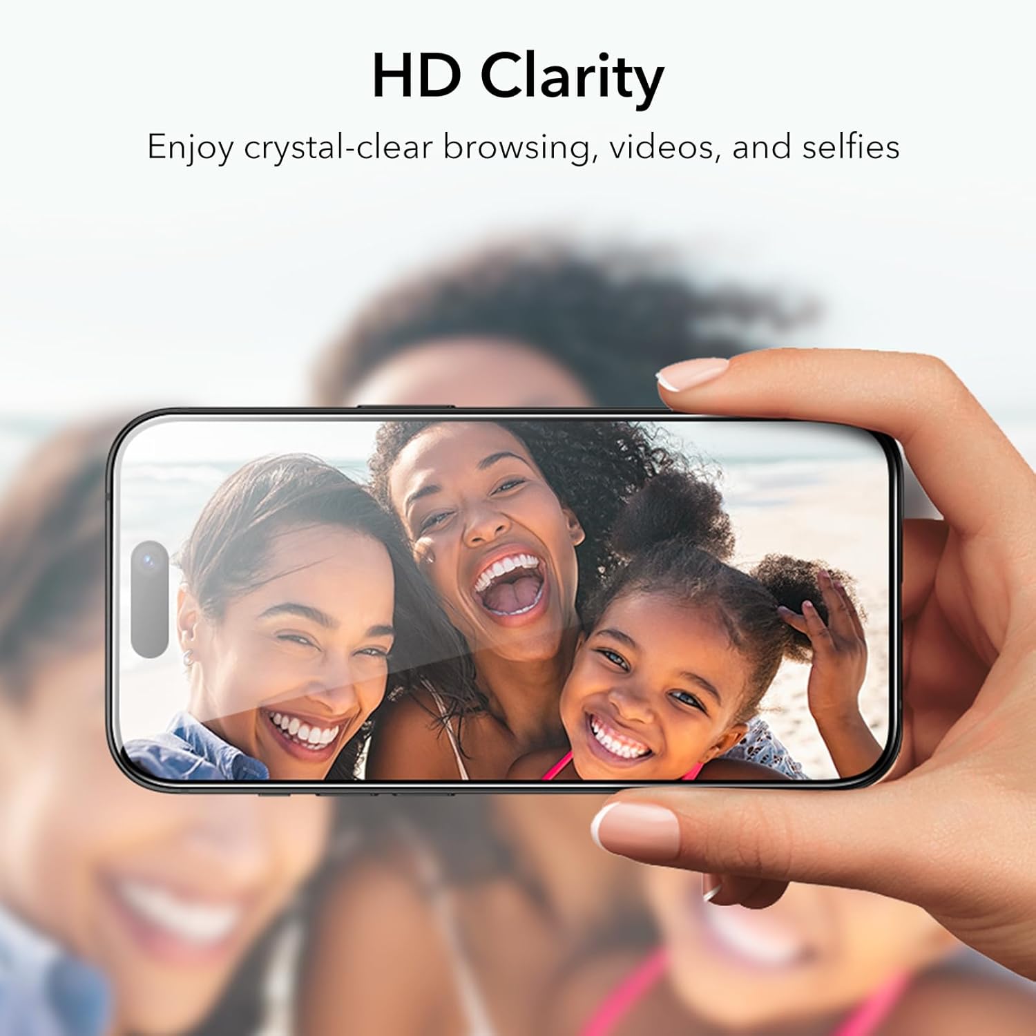 ESR Paquete de 3+2 protectores de pantalla de privacidad para iPhone 15 Pro, protector de pantalla de privacidad de vidrio templado antiespía,