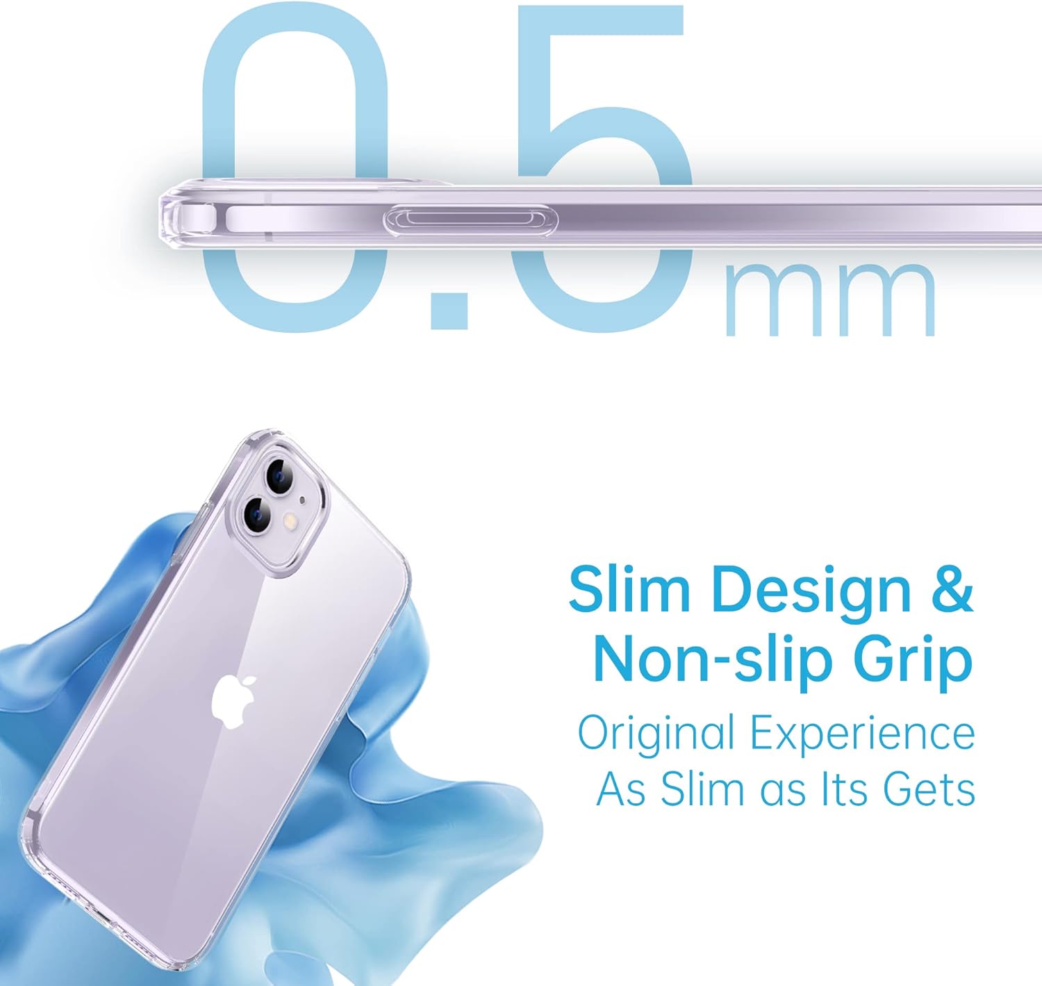 Anqrp Funda transparente diseñada para iPhone 11, compatible con carga inalámbrica, antiamarilleamiento, transparente, delgada, antiarañazos, para