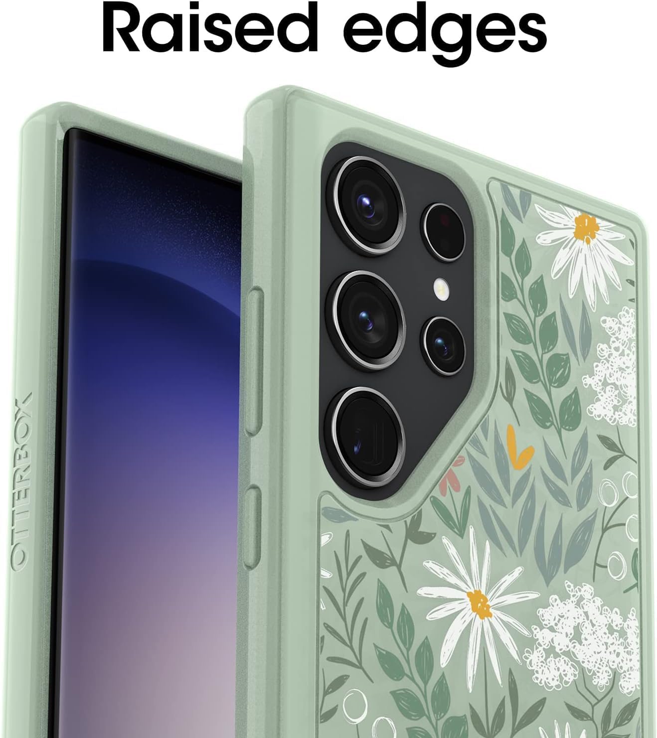 OtterBox Galaxy S23 Ultra (solamente) – Funda de la serie Symmetry – Sage Advice (verde) – Ultra-Sleek – Compatible con carga inalámbrica – Bordes