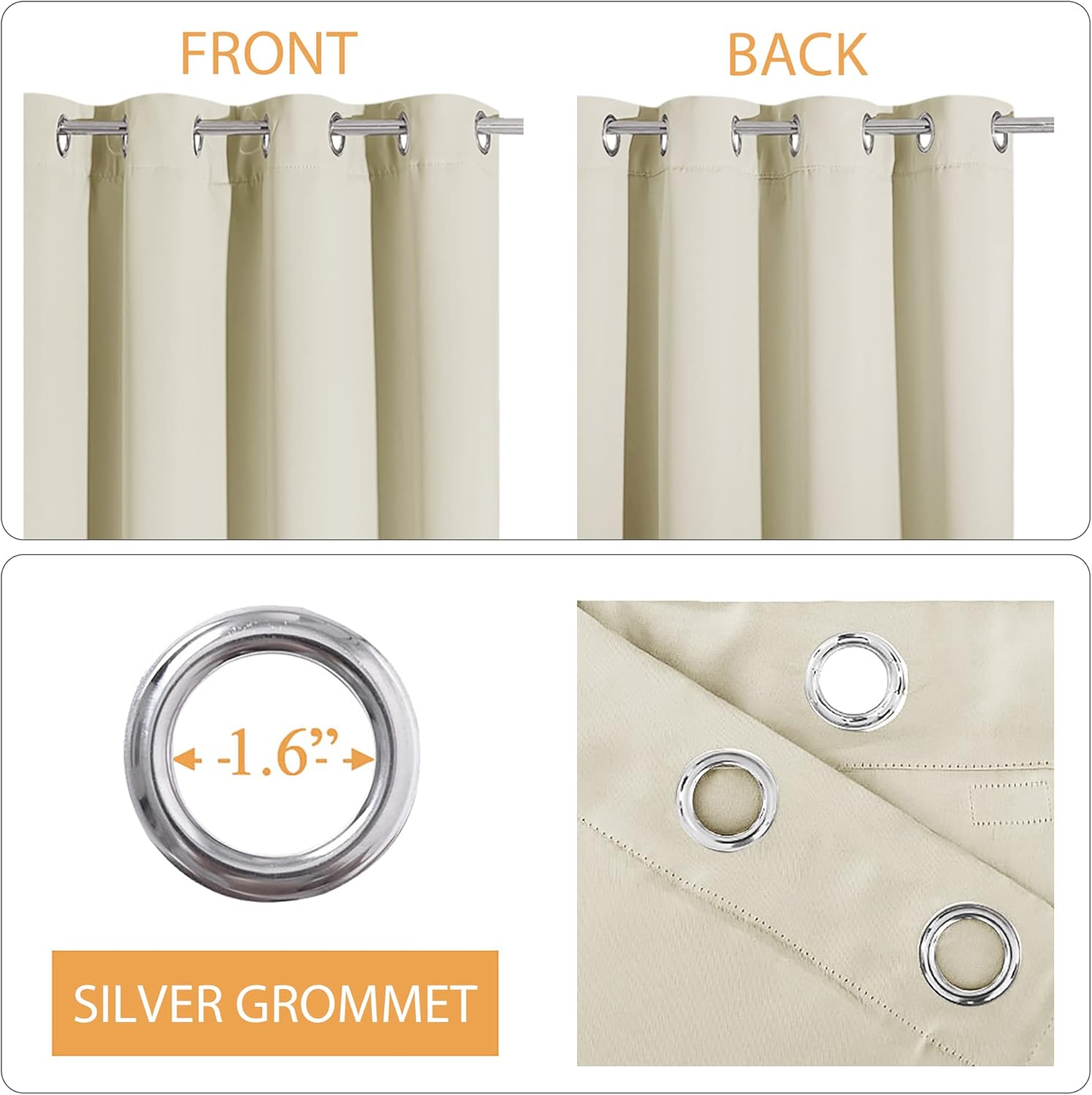 RYB HOME Cortinas divisoras insonorizadas para ventana de sala de estar, 3 capas de cortinas de ventana de ahorro energético, cortina totalmente
