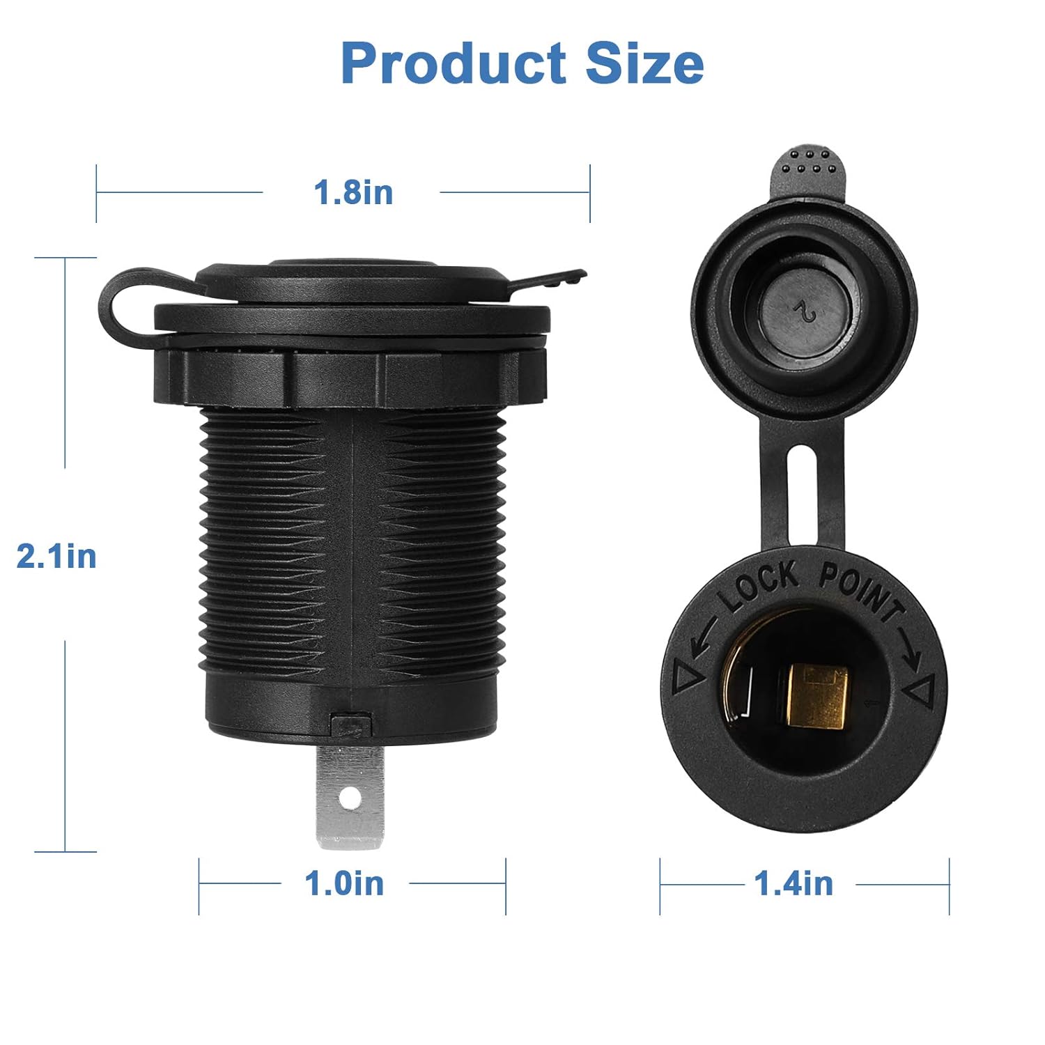 Enchufe para encendedor de cigarrillos, impermeable, 12 V24 V, para automóvil, motocicleta, ATV, RV, CC, 12 V, enchufe impermeable, encendedor de